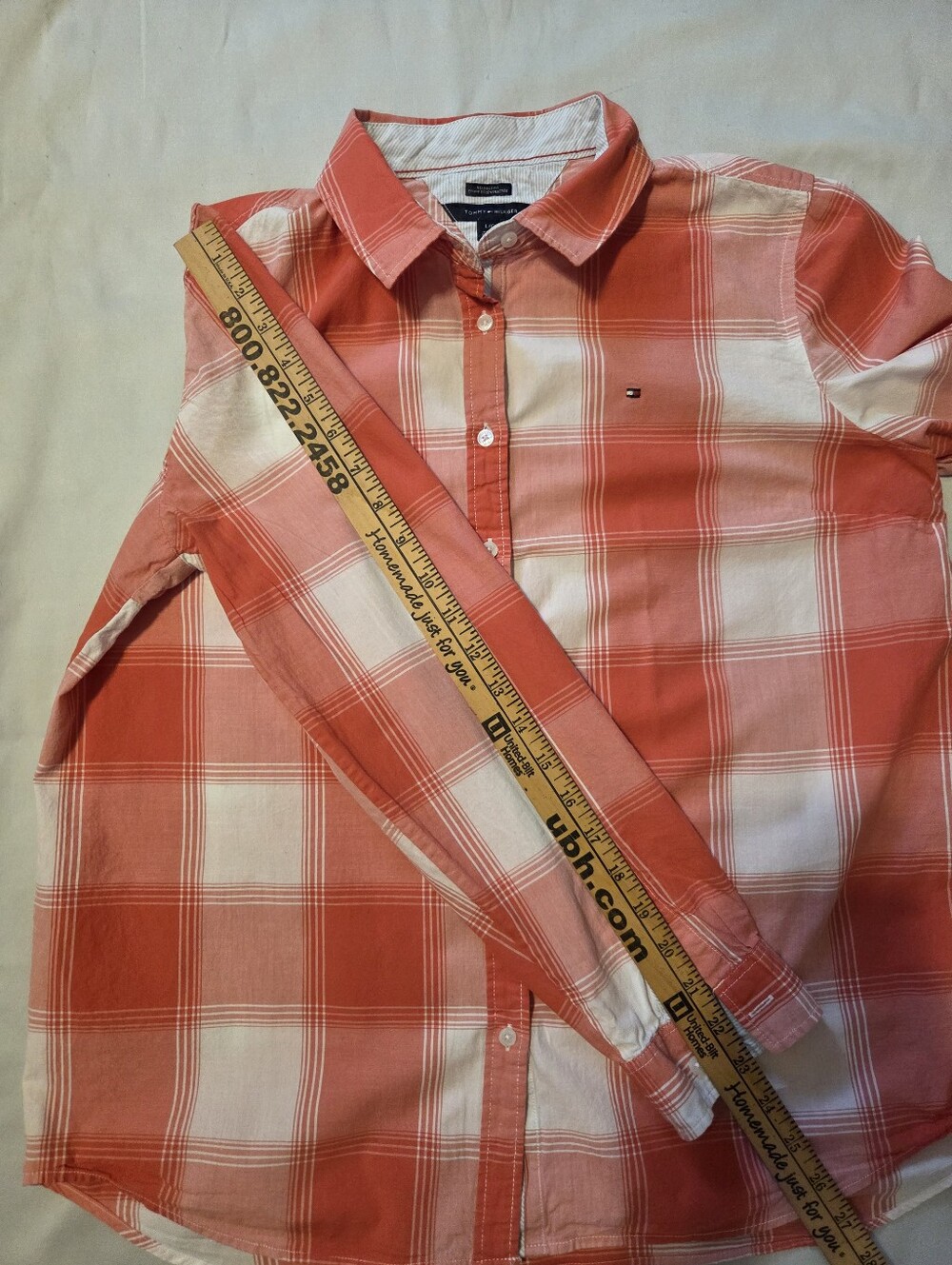Tommy Hilfiger Plaid Relaxed Fit Shirt Large Corral - Picture 9 of 10